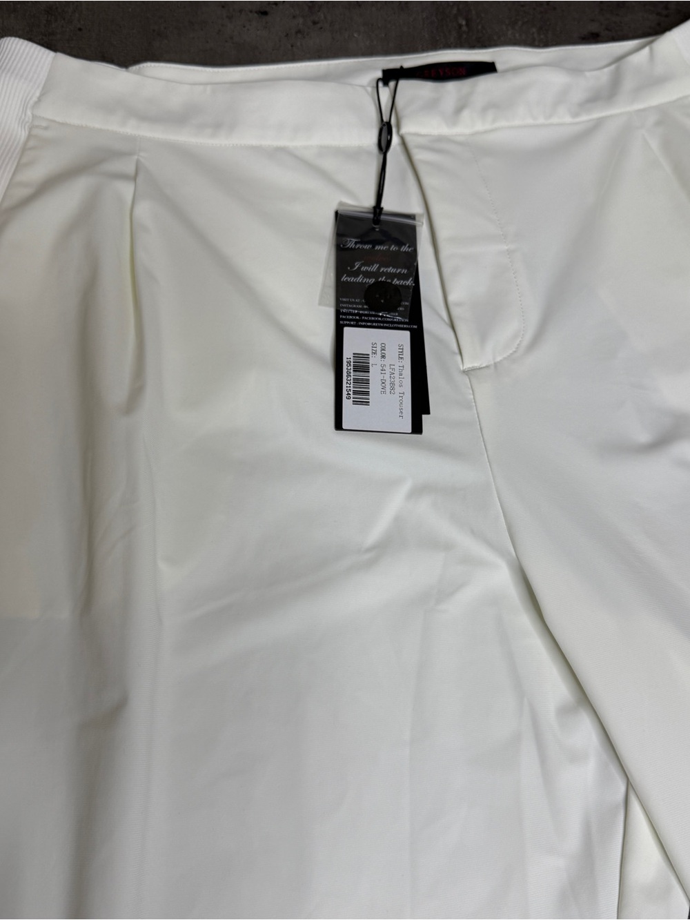 GREYSON THALOS TROUSER SIZE L COLOR DOVE NWT - Picture 2 of 14
